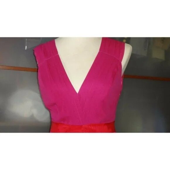 🆕VERA WANG Lavender Label Draped Silk Chiffon Dress 6 - Picture 7 of 8